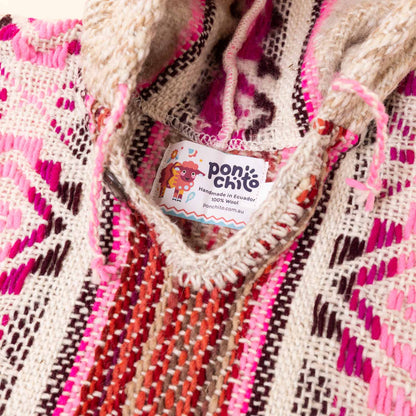 Sheep Wool Poncho - Rosa