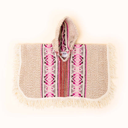 Sheep Wool Poncho - Rosa