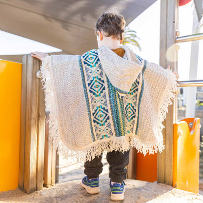 Sheep Wool Poncho - Turquesa