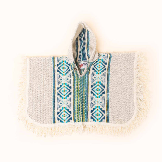 Sheep Wool Poncho - Turquesa