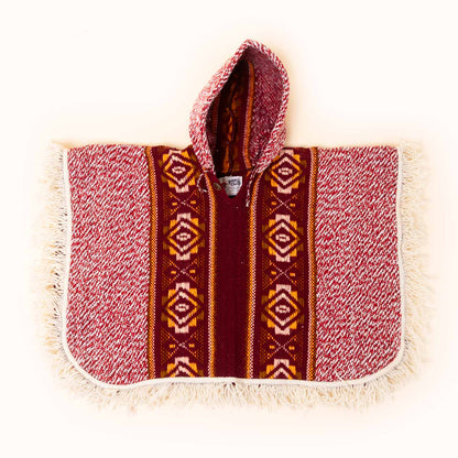 Sheep Wool Poncho - Rojo